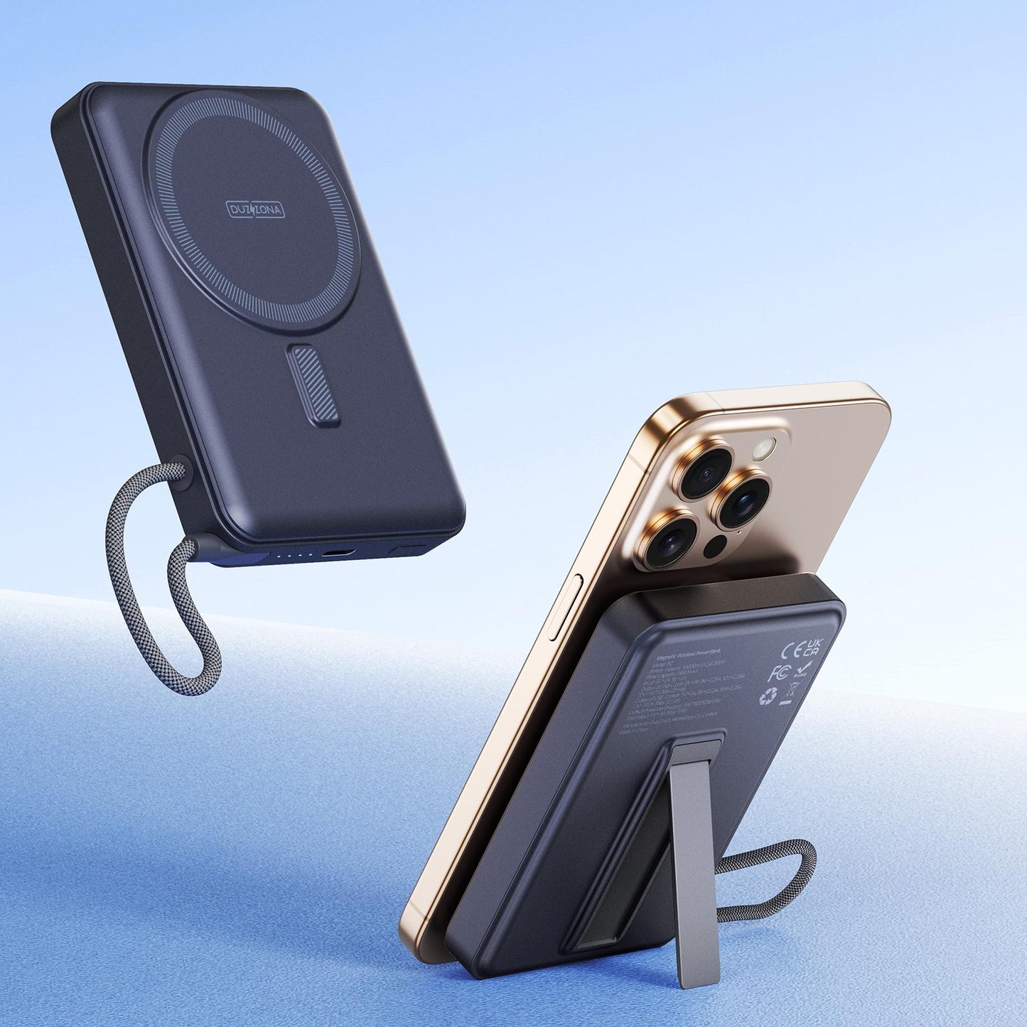 DUZZONA 10,000 mAh Magnetic Power Bank with Kickstand - P2