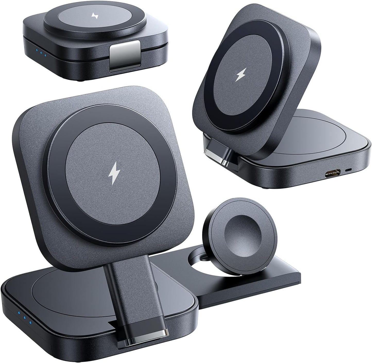 Foldable 3-in-1 Wireless Charger, Perfect for Travel, Power Adapter Included