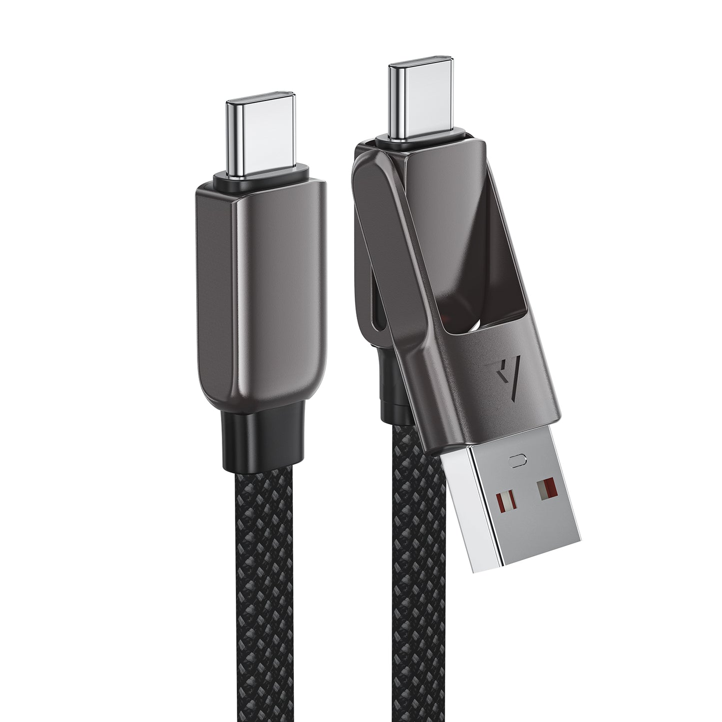 ACEFAST 60W 2-in-1 USB/Type-C to Type-C Braided Charging Cable - C13-04