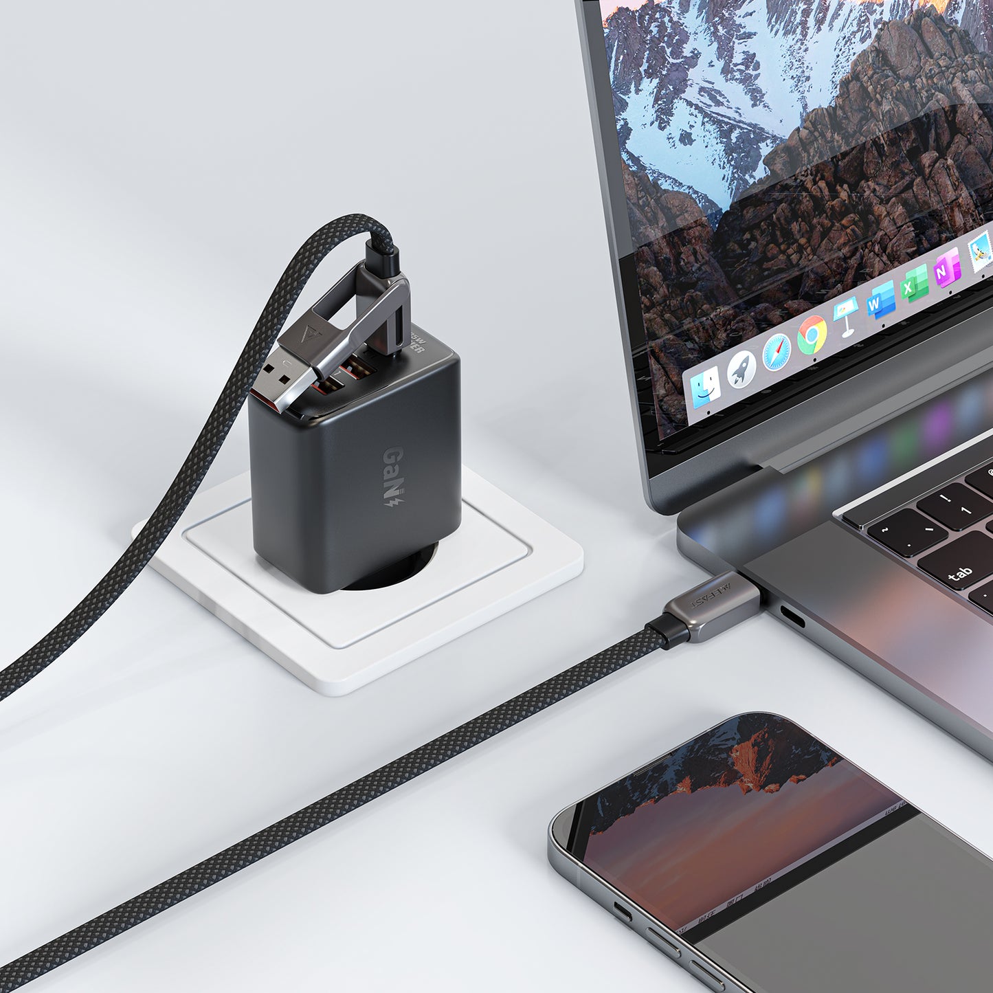 ACEFAST 60W 2-in-1 USB/Type-C to Type-C Braided Charging Cable - C13-04