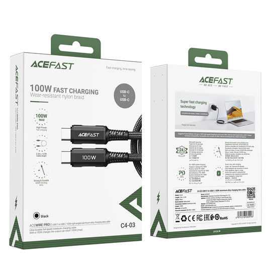 ACEFAST USB-C to USB-C 100W Aluminum Alloy Charging Data Cable -  C4-03