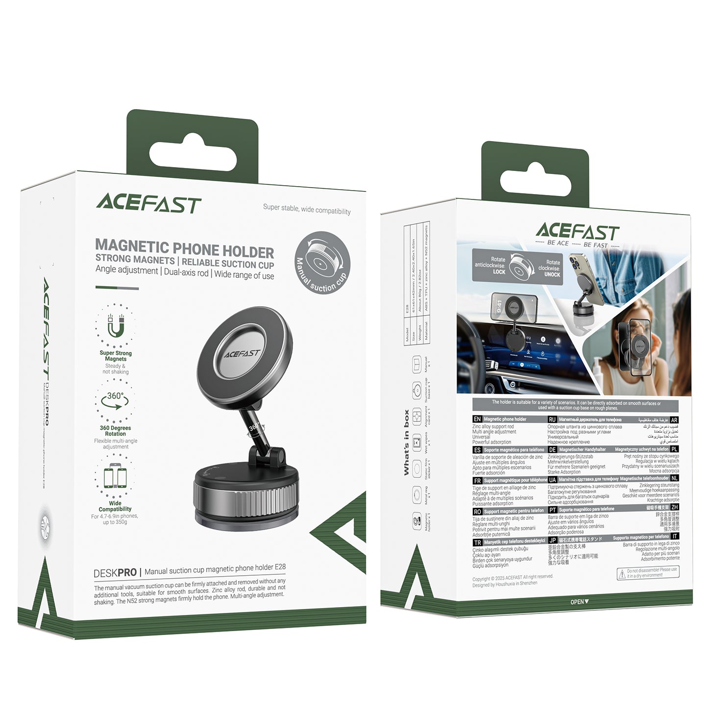 ACEFAST Dashboard Manual Suction Cup Phone Holder - E28