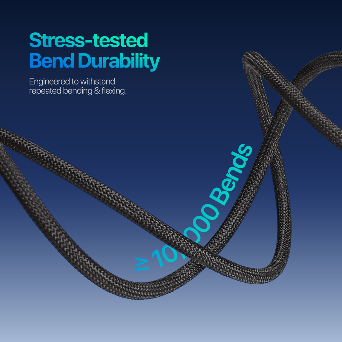ELEKFONE Braided Nylon Charging Cable 1M, All Conectors Available (USB/Type-C/Lightning) EC01
