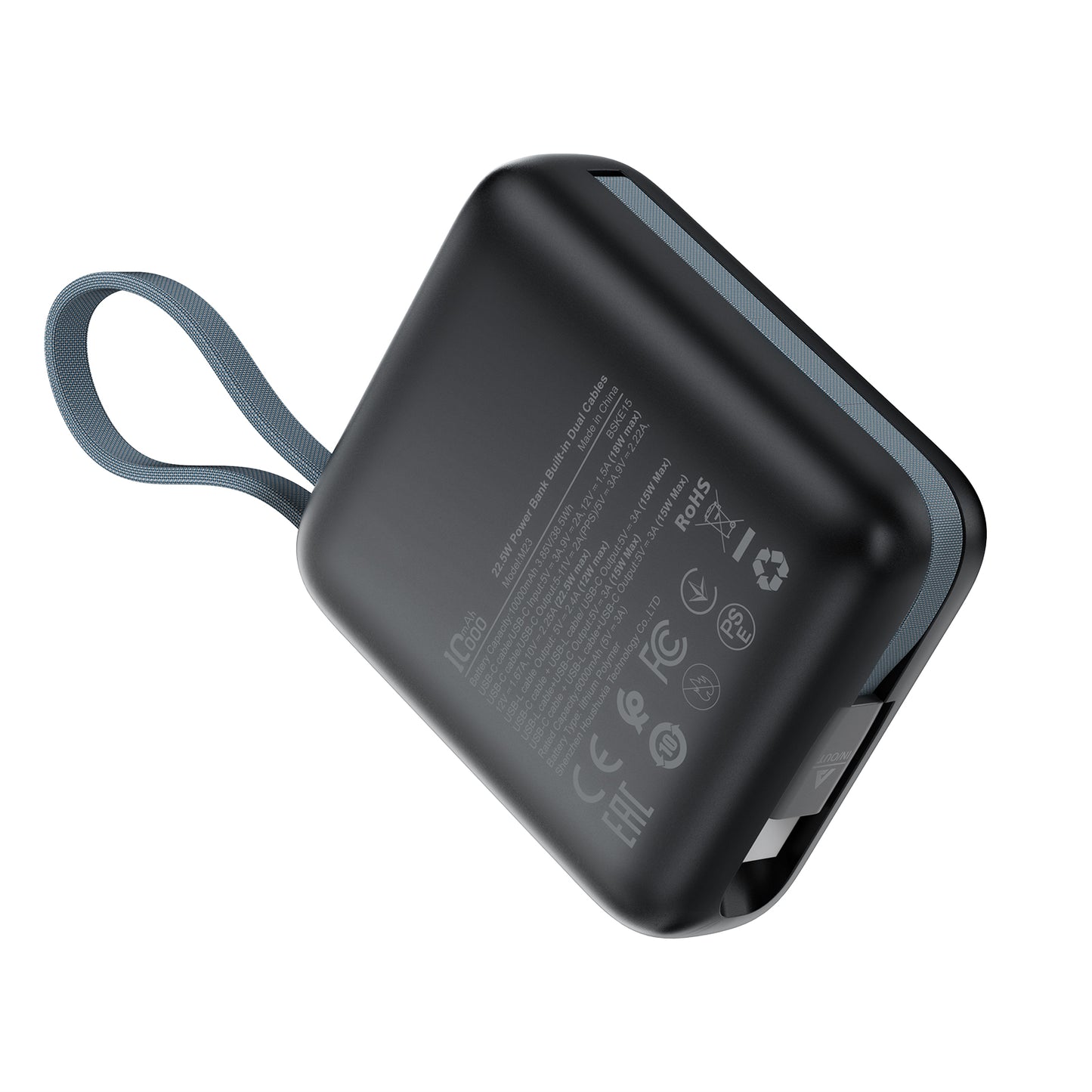 ACEFAST 10000 22.5W Power Bank with Built-in Dual Cables - M23