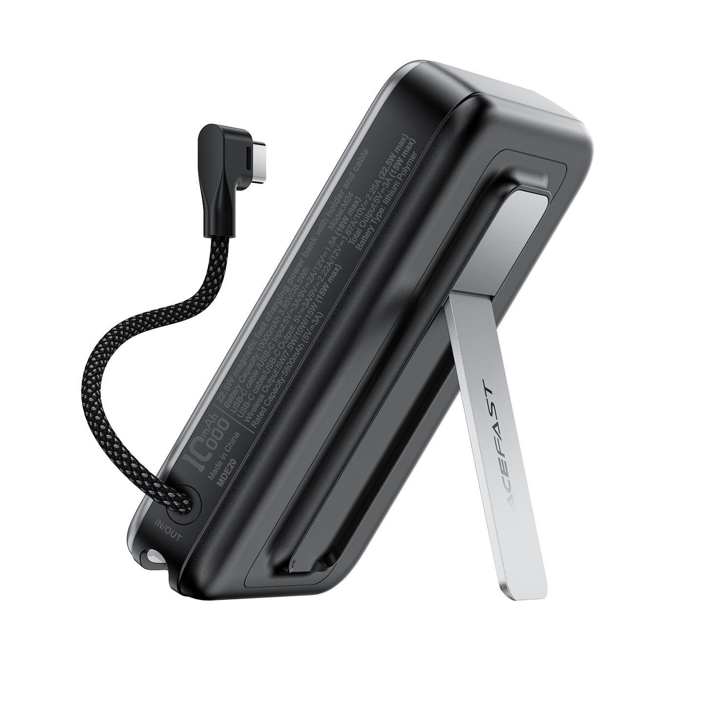 ACEFAST 22.5W Magnetic Power Bank with Holder and Tyep-C Cable - M24