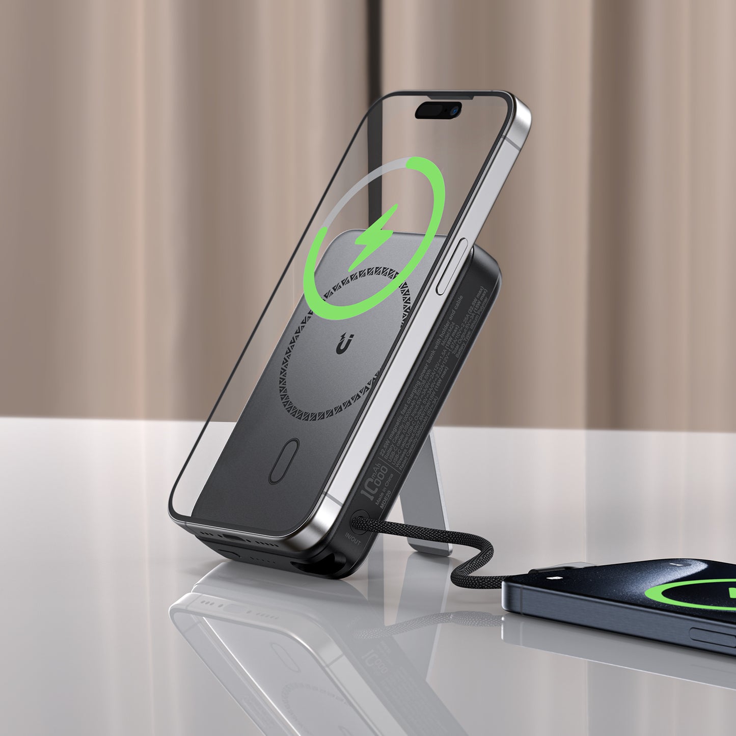 ACEFAST 22.5W Magnetic Power Bank with Holder and Tyep-C Cable - M24