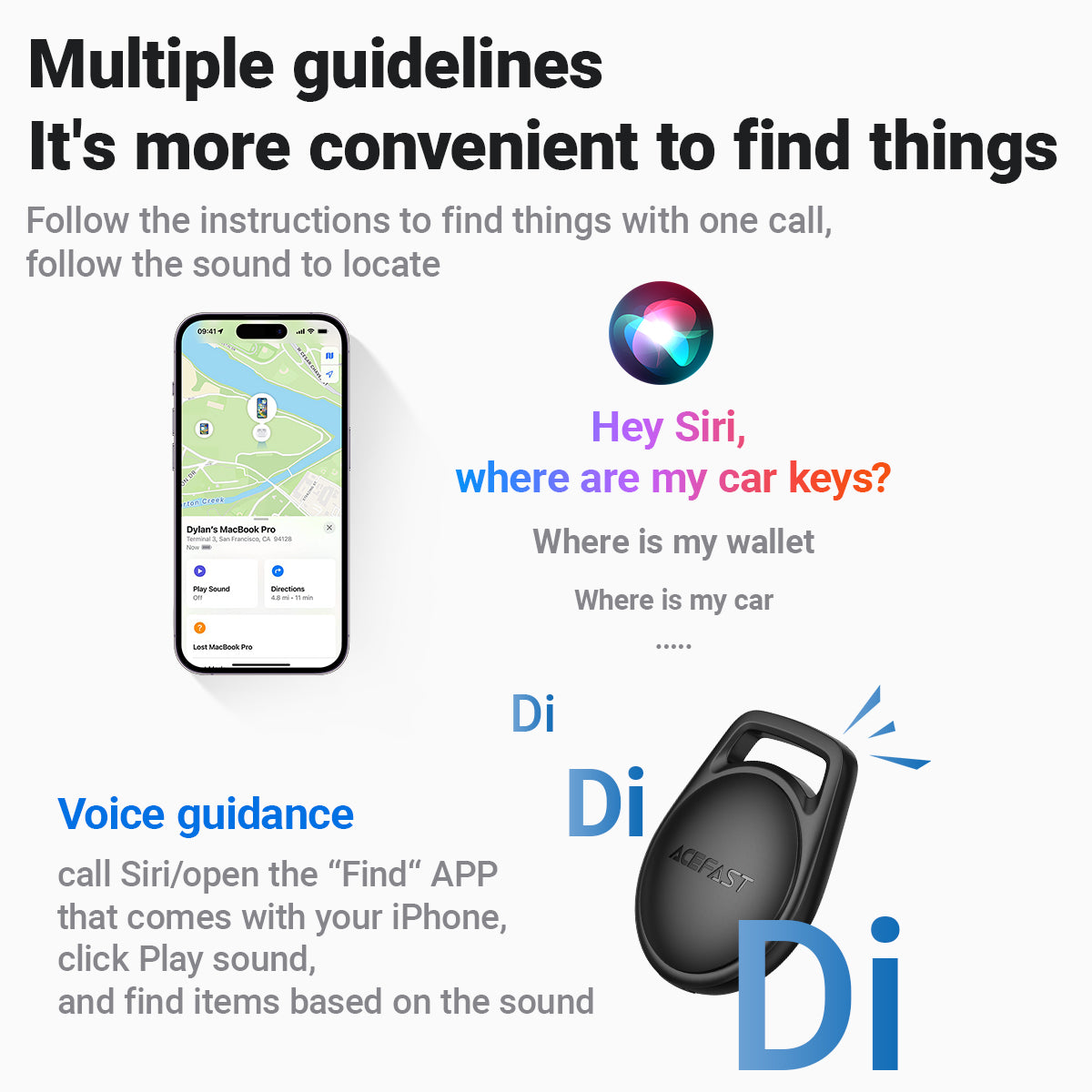 ACEFAST Button Type Bluetooth Tracker, Compatible with Siri - S2