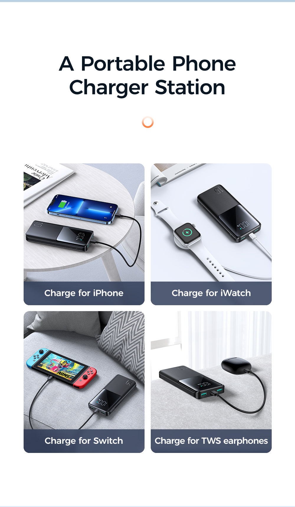 JOYROOM Fast Charging Power Bank with LCD Power Display 20000mAh 22.5W