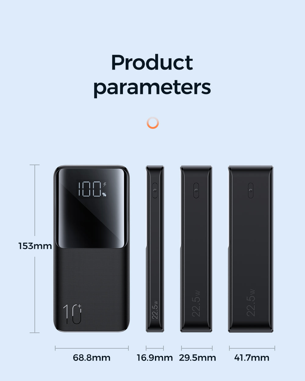 JOYROOM Fast Charging Power Bank with LCD Power Display 20000mAh 22.5W