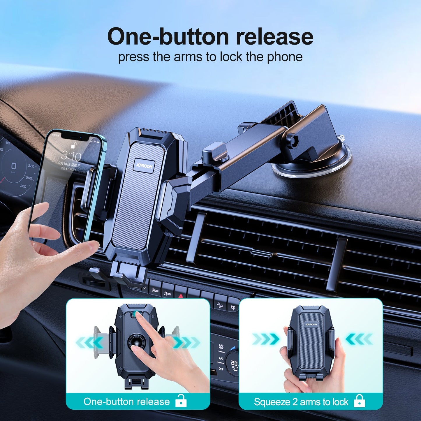 JOYROOM Car Phone Holder for Dashboard โ Suitable for Large Phones - JR-ZS285
