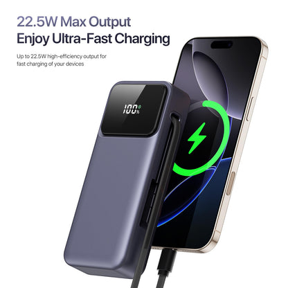 DUZZONA 10,000 mAh Power Bank with Retractable Type-C Cable - P1