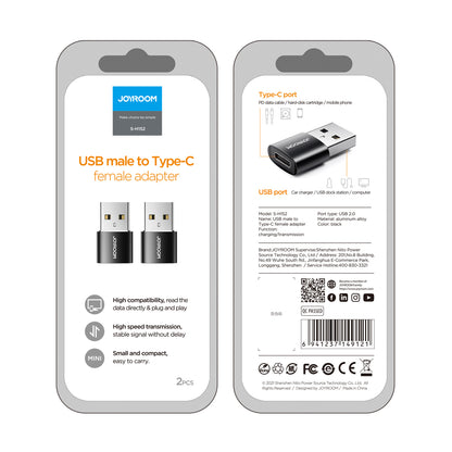 JOYROOM USB-A Male to Type-C Female Adapter (2 Pack) - S-H152