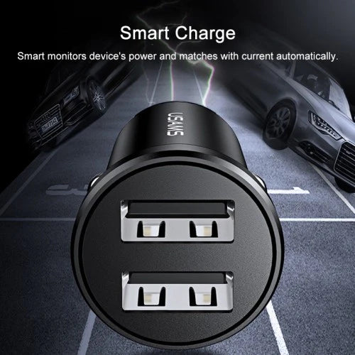 USAMS 2.4A Dual USB Mini Car Charger - US-CC114