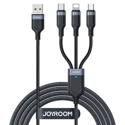 JOYROOM Braided 3-in-1 Cable (USB-A to Lightning+USB-C+Micro) 3.5A 1.2M - S-A18