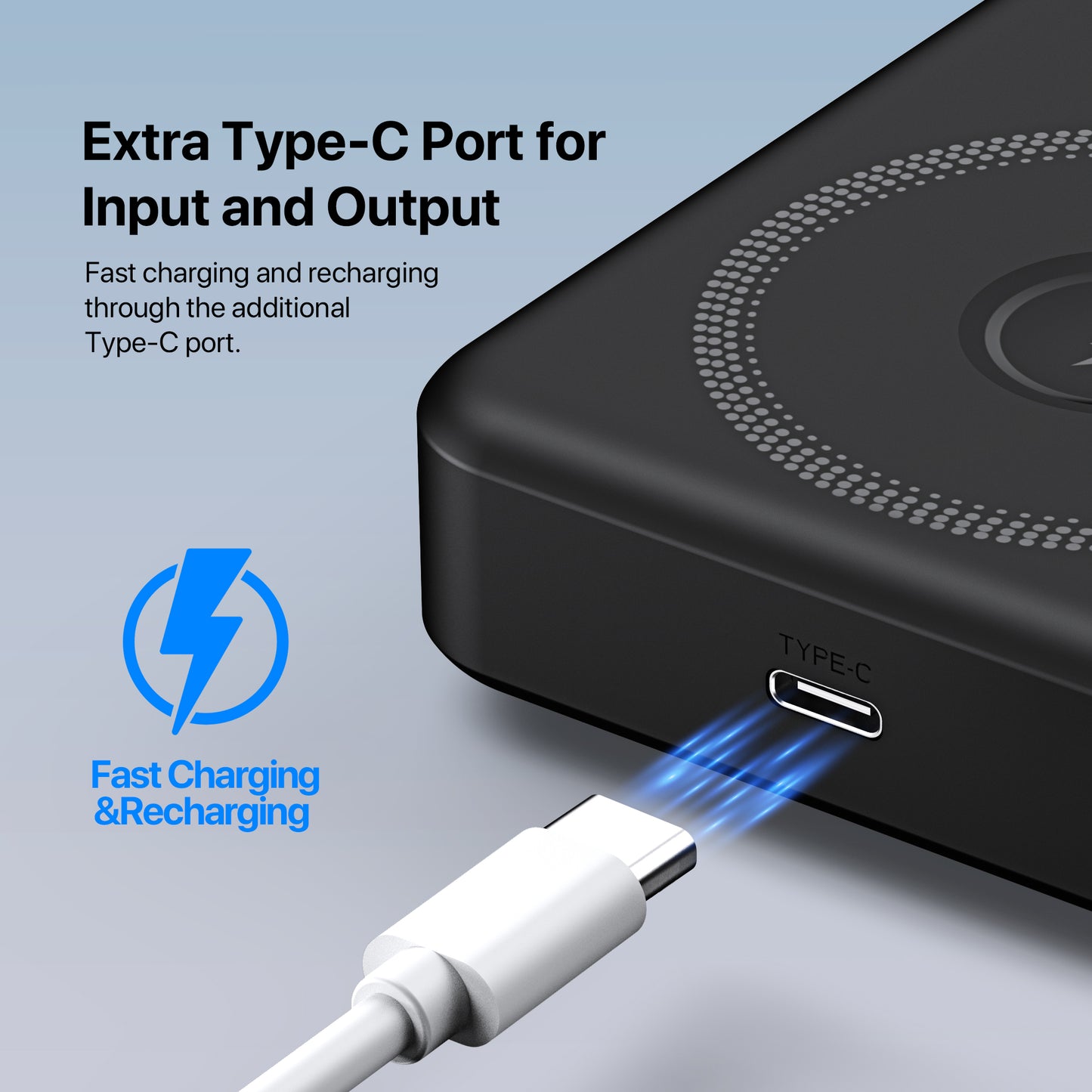 ELEKFONE Magnetic Wireless Power Bank with Built-in Cables and Kickstand - CW08