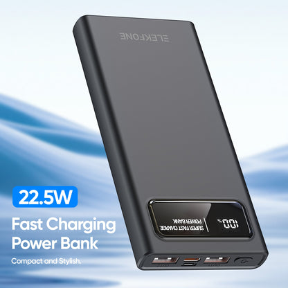 ELEKFONE 10000mAh 22.5W PD Power Bank, Compatible with Phones and Tablets - P1