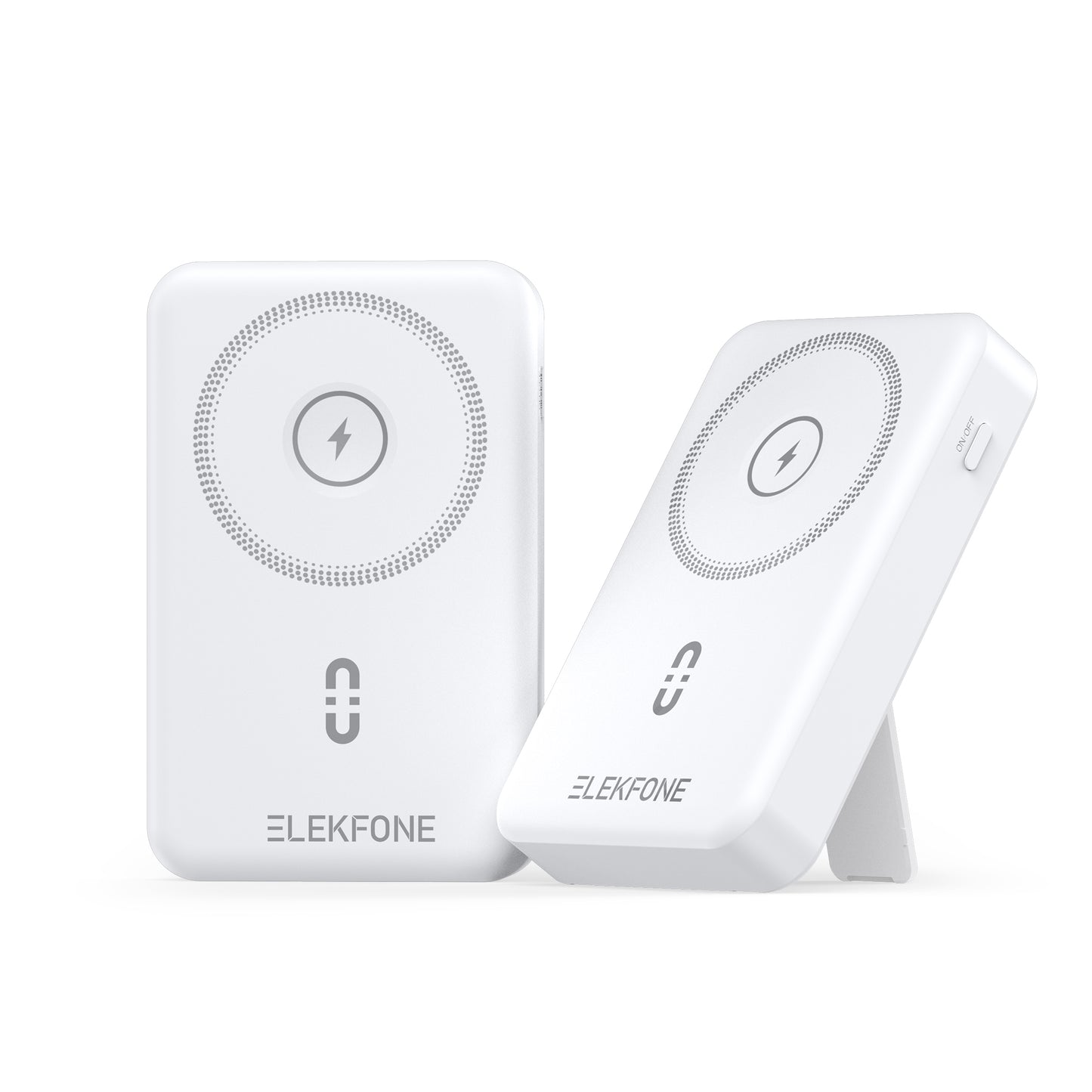 ELEKFONE Magnetic Wireless Power Bank with Built-in Cables and Kickstand - CW08
