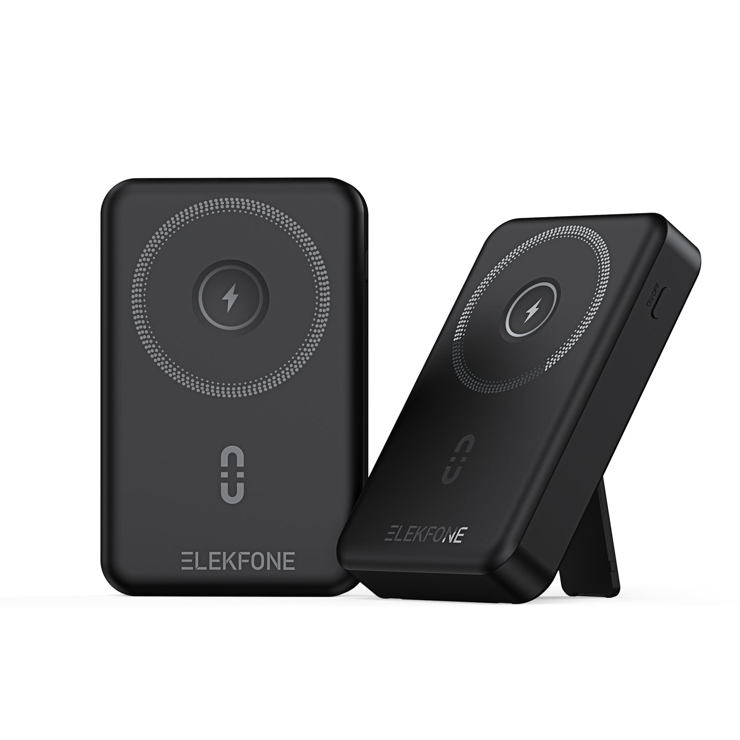 ELEKFONE Magnetic Wireless Power Bank with Built-in Cables and Kickstand - CW08
