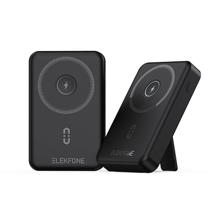 ELEKFONE Magnetic Wireless Power Bank with Built-in Cables and Kickstand - CW08