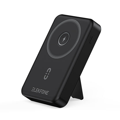 ELEKFONE Magnetic Wireless Power Bank with Built-in Cables and Kickstand - CW08