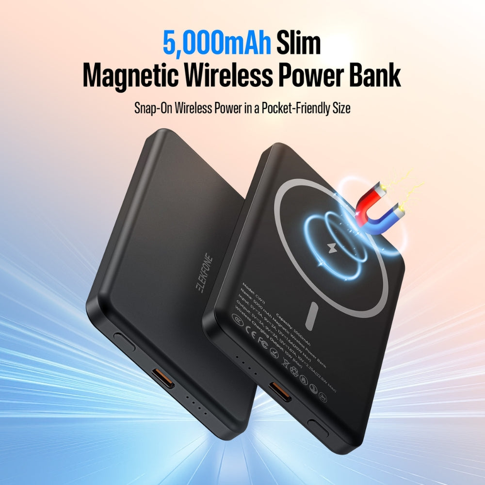 ELEKFONE 5,000mAh Super Slim MagSafe Power Bank - CW11