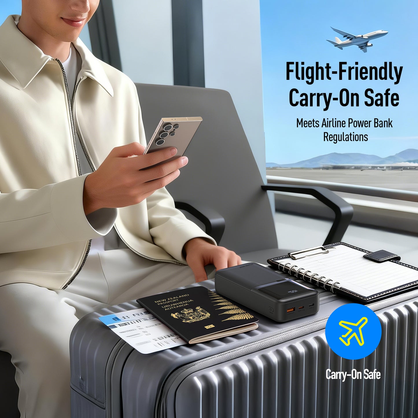 20KmAh Power Bank with Built-in Cables for iPhone, Samsung & More - CW10