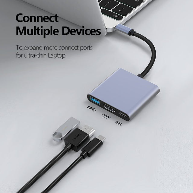 3-in-1 USB Hub (Type-C / 4K 30Hz HDMI / USB 3.0)