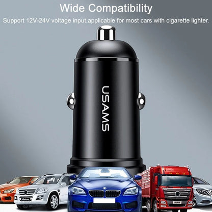 USAMS 2.4A Dual USB Mini Car Charger - US-CC114