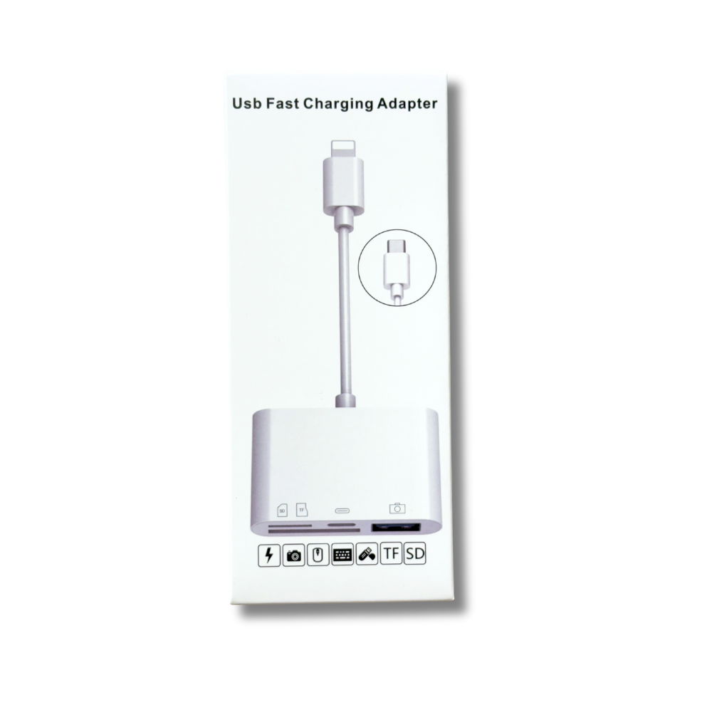 4-in-1 Card Reader with Type-C/Lightning Connector