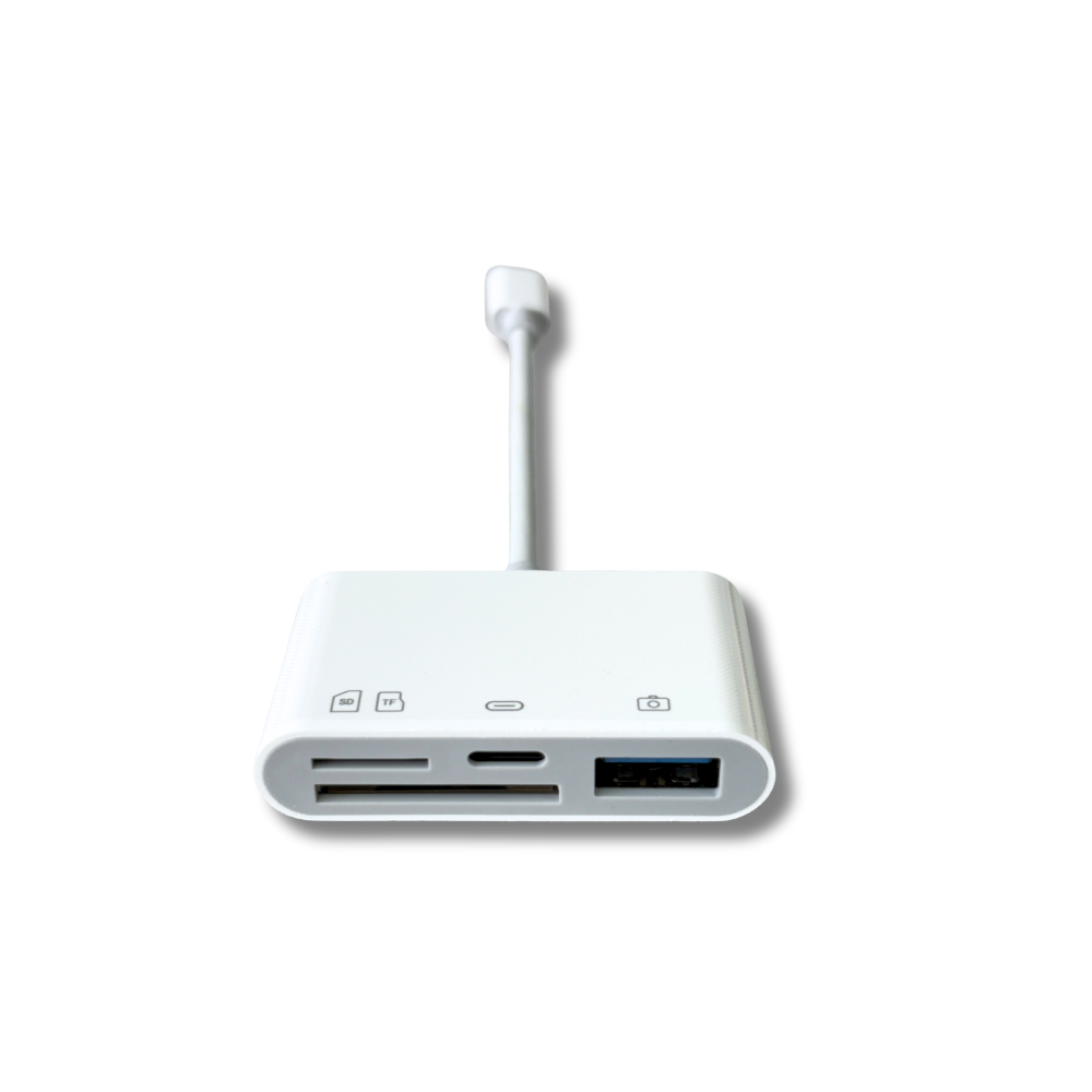 4-in-1 Card Reader with Type-C/Lightning Connector