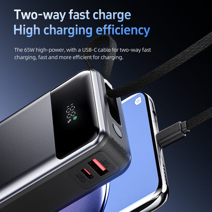 ACEFAST PD65W Power Bank with Built-in Type-C Cable - M21-20000