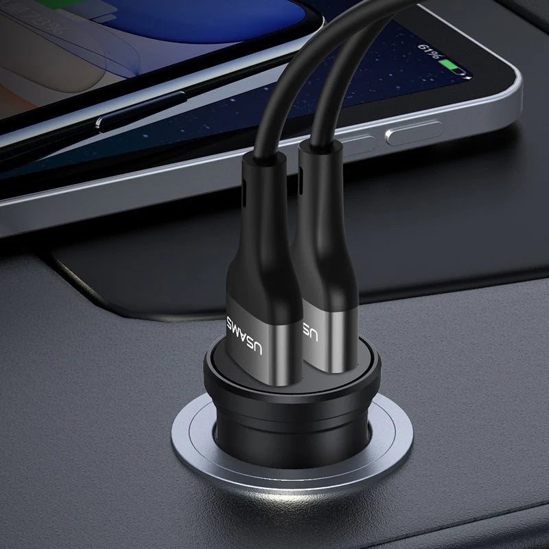 USAMS 2.4A Dual USB Mini Car Charger - US-CC114