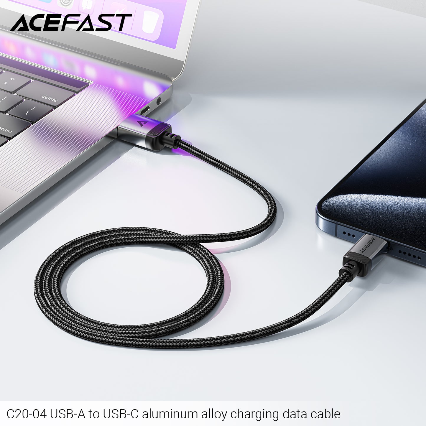 ACEFAST Premium Braided-Nylon USB-A to USB-C Cable - C20-04