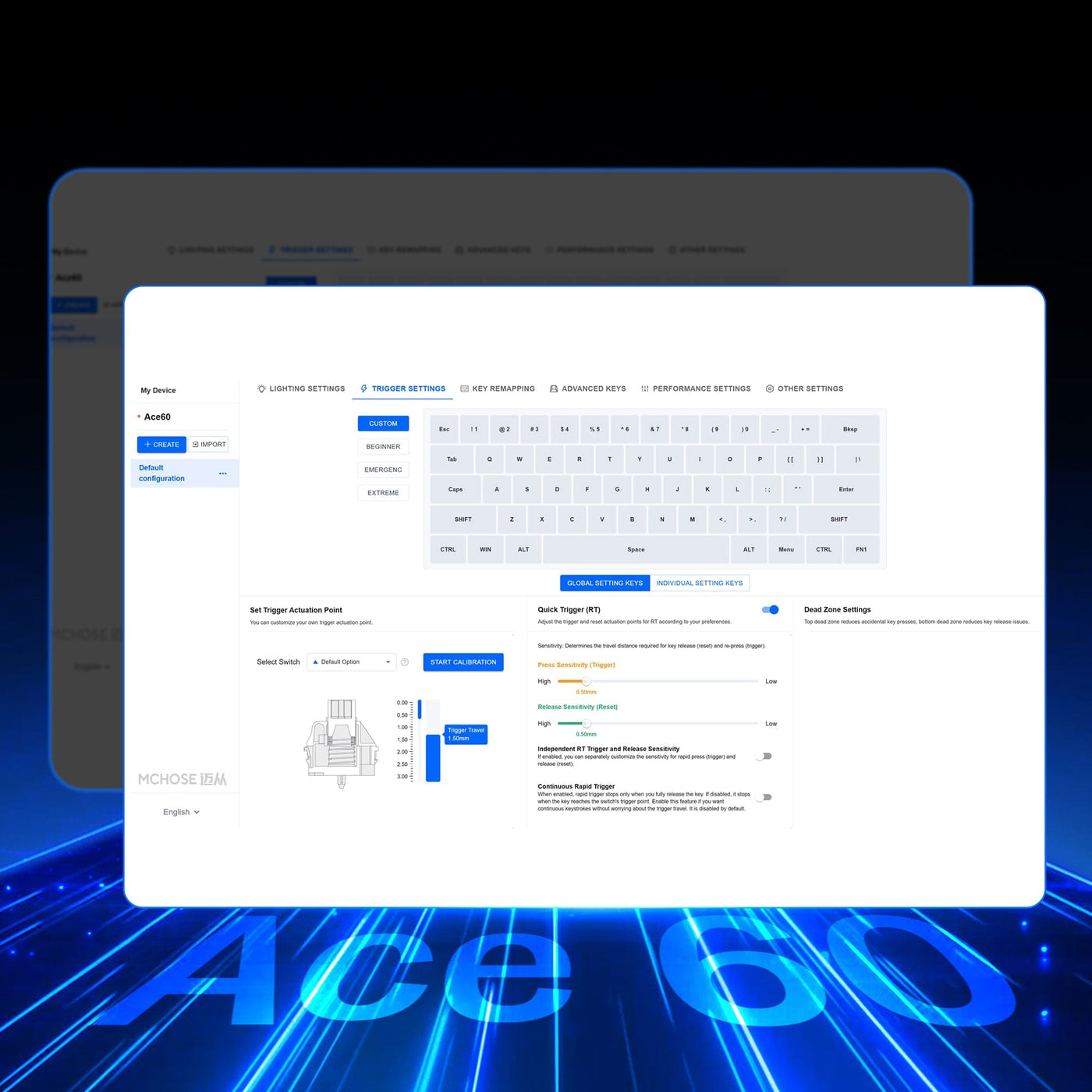 MCHOSE Ace 60 Hall Effect Magnetic Switch Gaming Keyboard