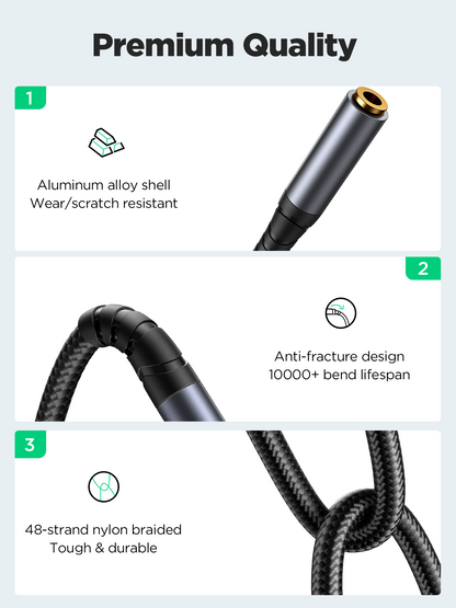 JOYROOM 3.5mm Male to 3.5mm Female AUX Audio Extension 1.2M - SY-A09