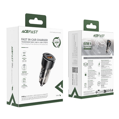 ACEFAST 60W (USB-A+USB-C) Dual-Port Car Charger - B12