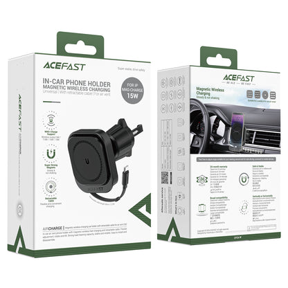 ACEFAST Magnetic Wireles Charging Phone Holder with Retractable Cable - D32