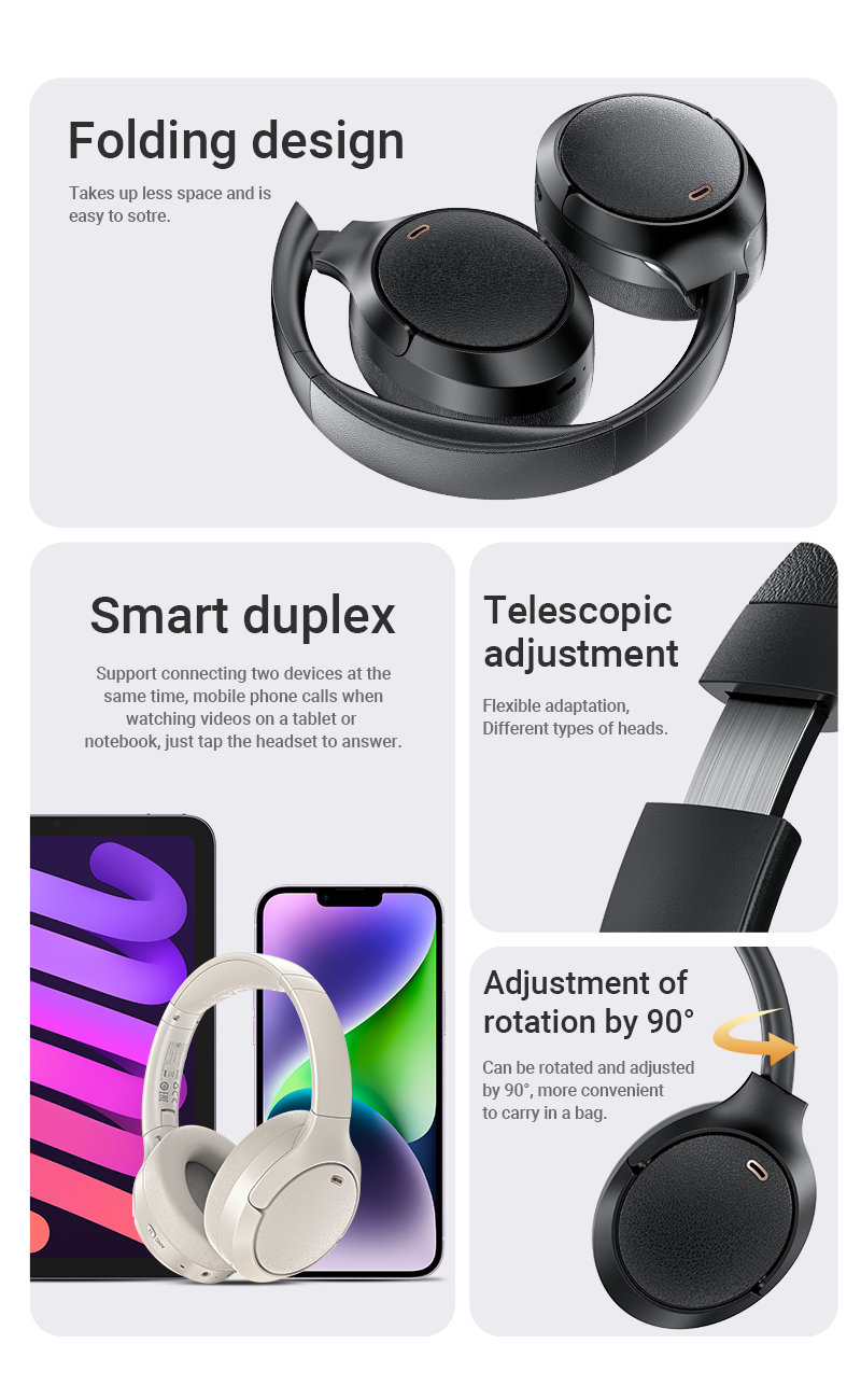 ACEFAST Active Noise Reduction Wireless Headset - H6