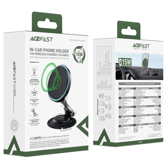 ACEFAST Magnetic Folding Wireless Charging Car Phone Holder - D65