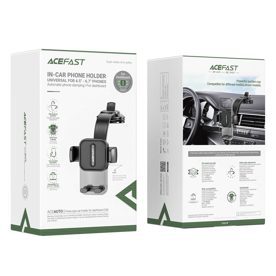 ACEFAST Press Type Car Phone Holder for Windscreen/Dashboard - D26