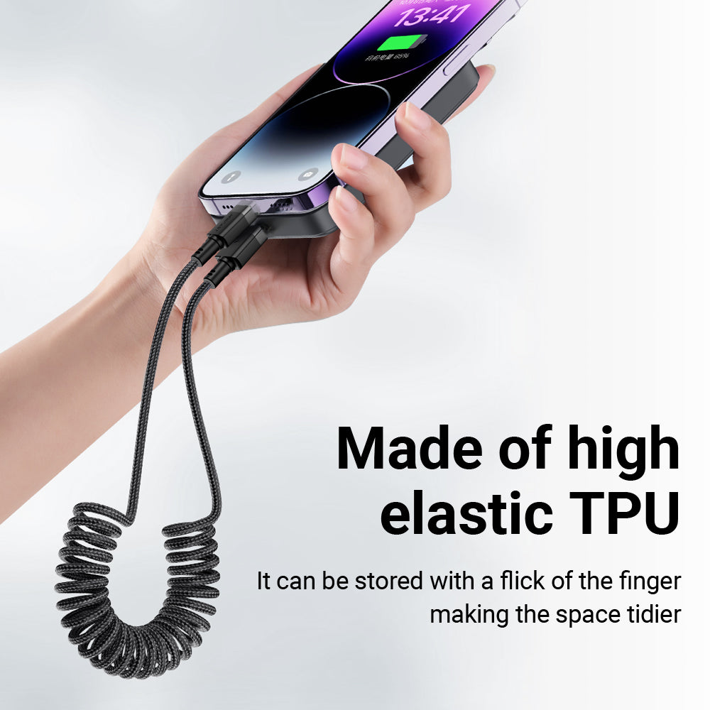 ACEFAST USB-A to USB-C Coiled Cable 1.2M - C14-04