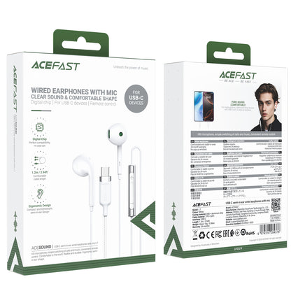 ACEFAST USB-C Half In-ear Wired Earphones with Mic - L7