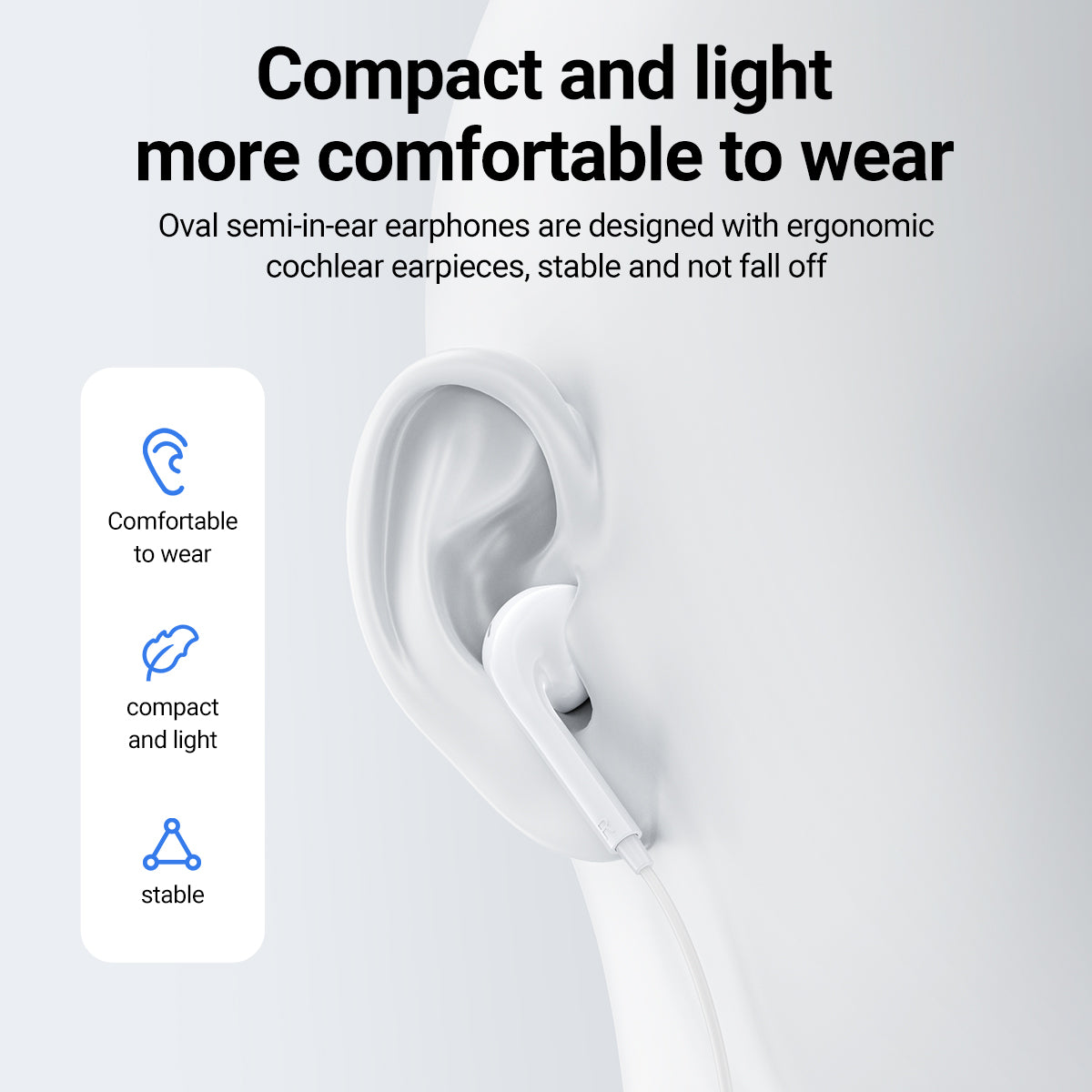 ACEFAST USB-C Half In-ear Wired Earphones with Mic - L7
