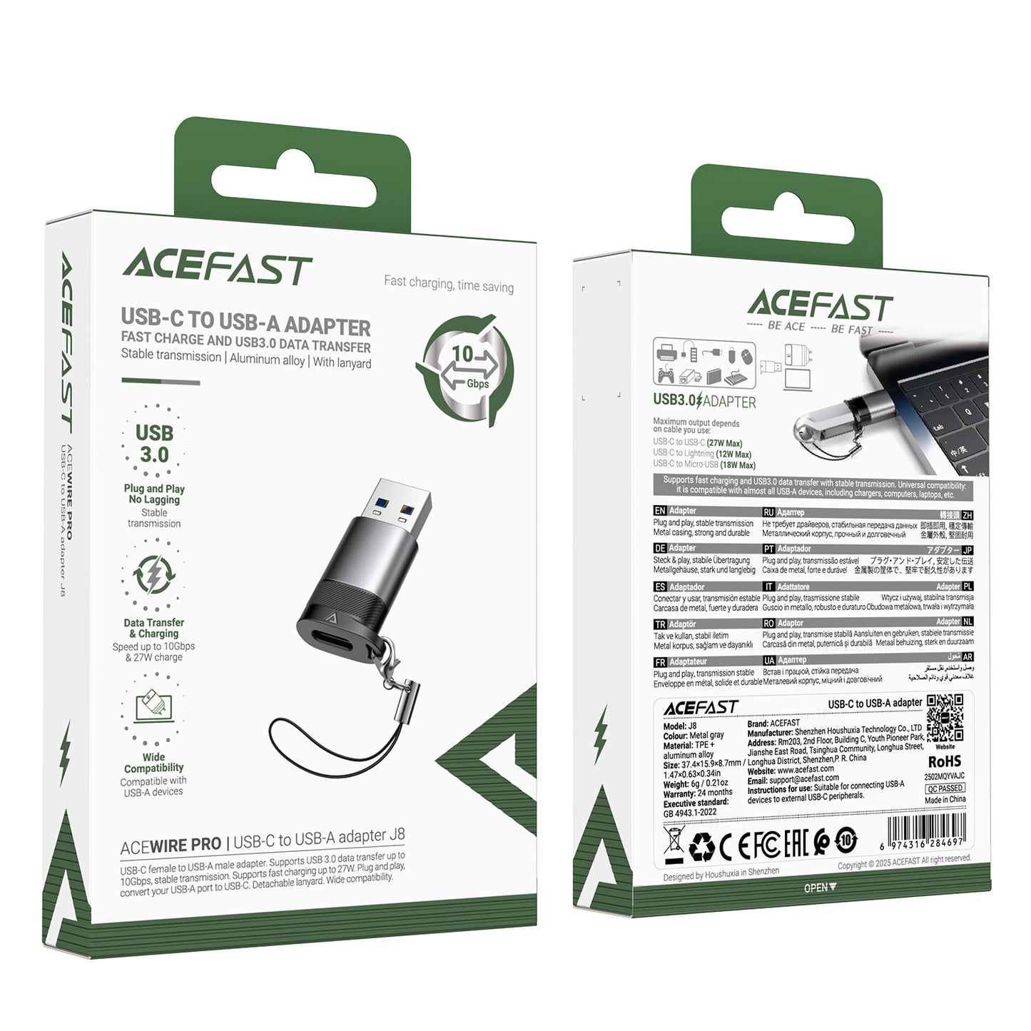 ACEFAST USB-C to USB-A Adapter - J8