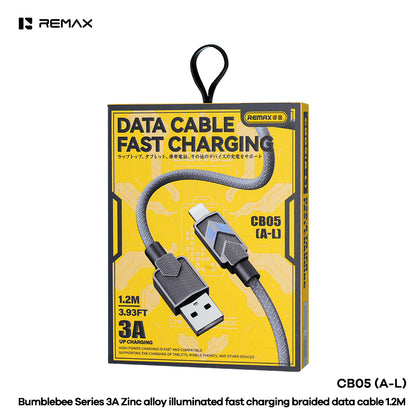REMAX Bumblebee Series Zinc Alloy Fast Charging Braided Data Cable 1.2M - CB05