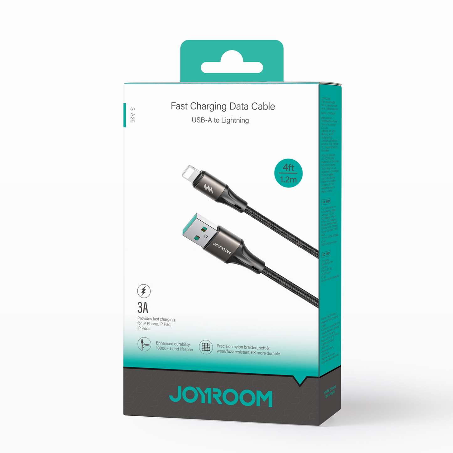 JOYROOM Premium Braided Charging Cable 1.2M (USB to Lightning/Type-C) - S-A25