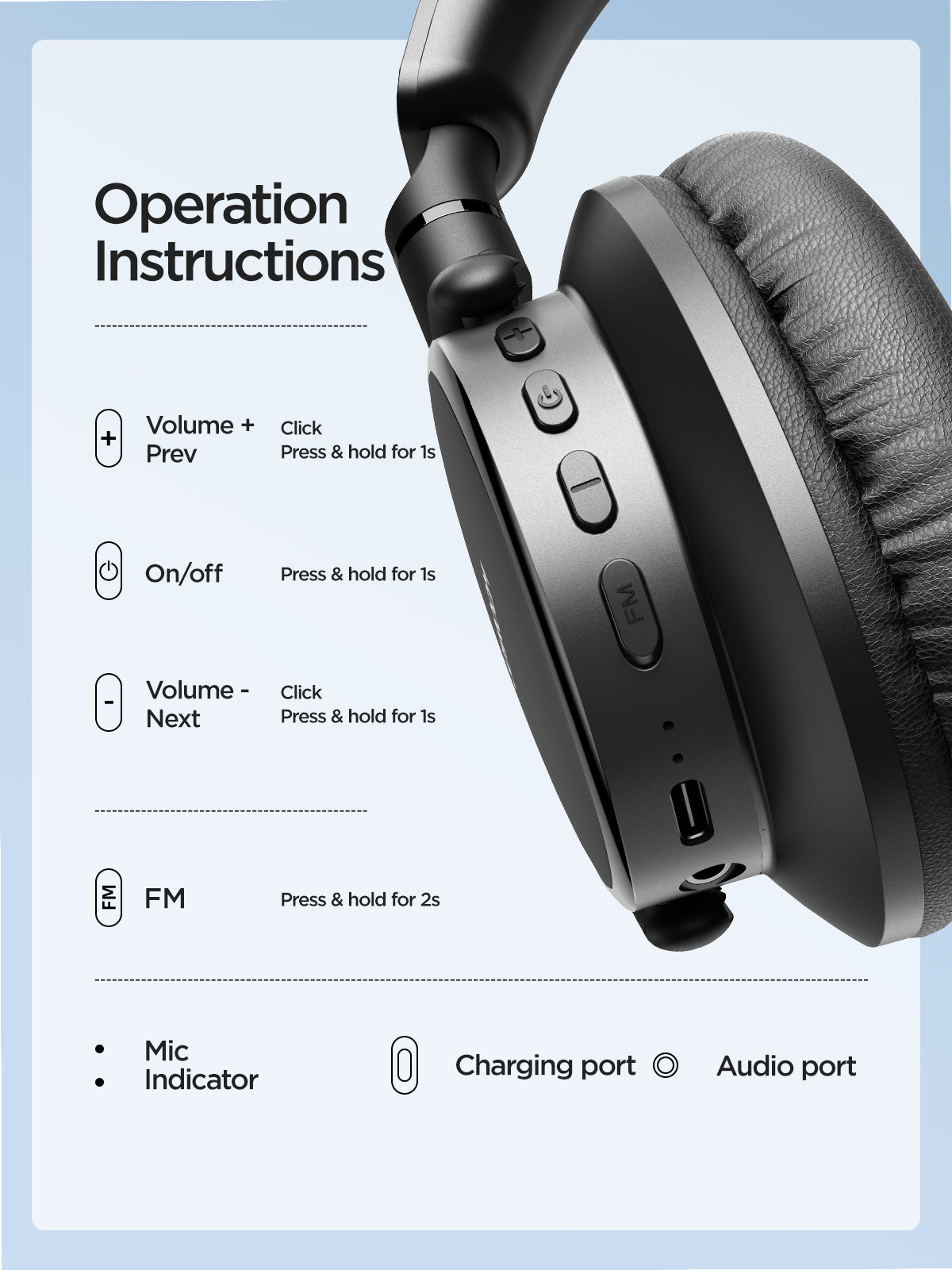 JOYROOM Wireless Headphones 10 hrs Playtime - JR-OH1