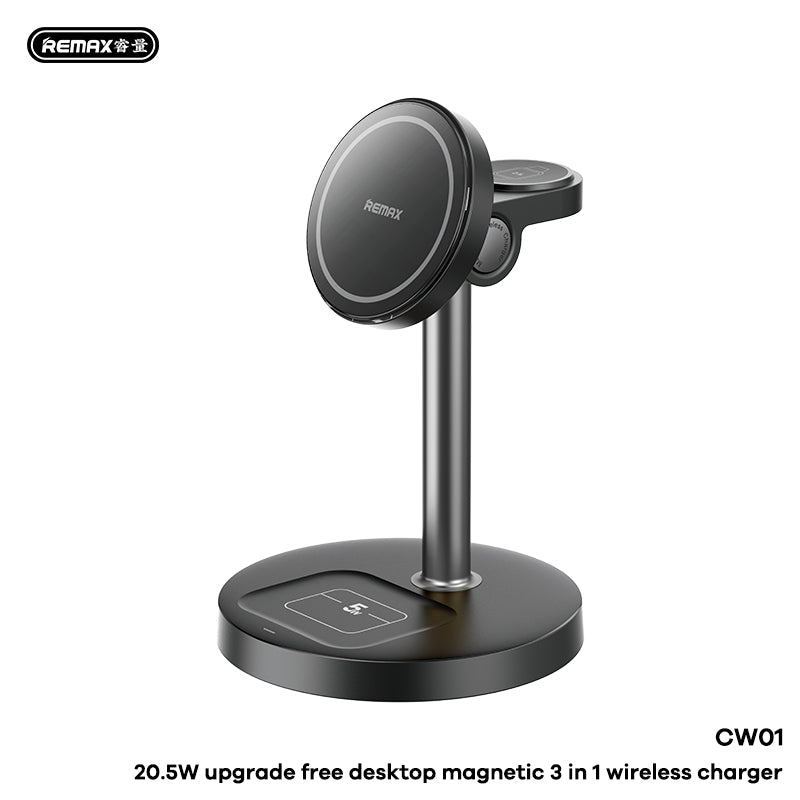 REMAX 20.5W Magnetic Desktop 3-in-1 Wireless Charger - CW01