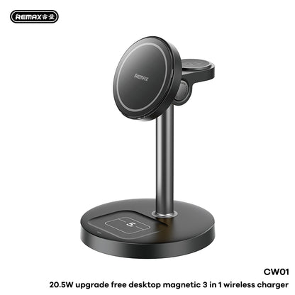 REMAX 20.5W Magnetic Desktop 3-in-1 Wireless Charger - CW01