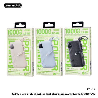 REMAX 22.5W Dual Cables Fast Charging Power Bank 10000mAh - FC-13